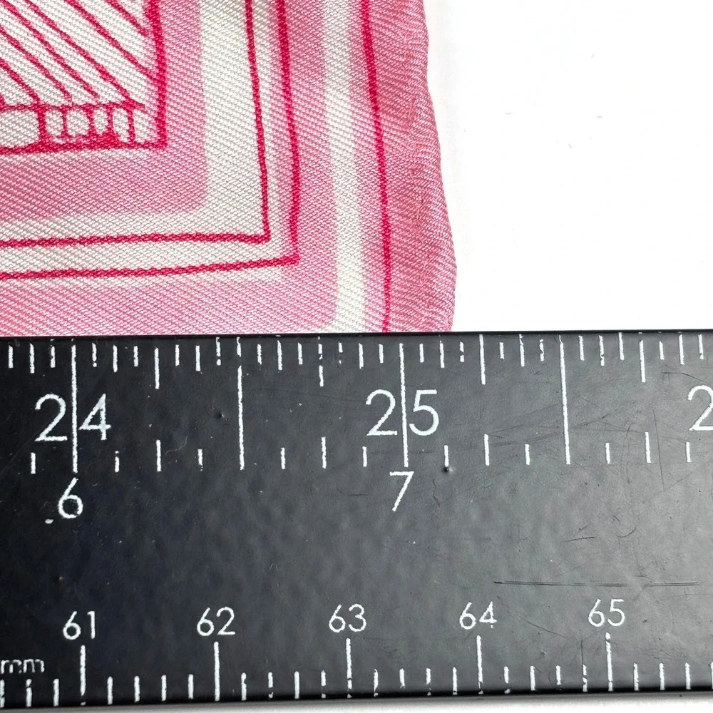Vera Neumann Scarf Women Pink Vintage Geometric Nylon Made In Japan Barbiecore